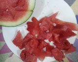 A picture of step 1 of Watermelon smoothie.