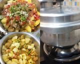 A picture of step 2 of Soya chunks potato curry.