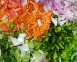 A picture of step 2 of Uttapam with beetroot Dip.