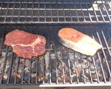 A picture of step 2 of Grilled Steak and Salmon with Herb Butter.