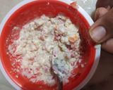 A picture of step 1 of Curd onion tomato sandwich.