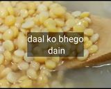 A picture of step 1 of Chaney ki daal ka halwa.