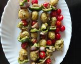A picture of step 1 of Grilled baby potatoes and tomatoes with green chattny.