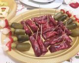 Foto del paso 1 de la receta: Rollitos de cecina de León rellenos de paté de pato