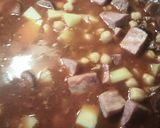 A picture of step 10 of Spanish Bean Soup from my Mother's Recipe Card.