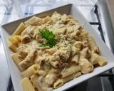 Foto del paso 6 de la receta: Fideos con pollo y crema