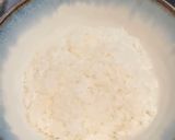 A picture of step 5 of Tofudon (tofu rice bowl).