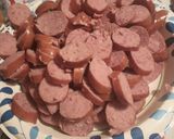 A picture of step 1 of Spanish Bean Soup from my Mother's Recipe Card.