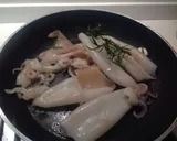 Foto del passaggio 6 della ricetta Spaghetti di calamaro con crema di finocchio e frullato di datterini piccante