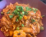 A picture of step 5 of Ají de Fideo.