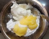 A picture of step 2 of Badam pista Rava cake.