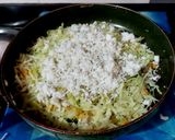 A picture of step 4 of Cabbage Poriyal.