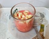 A picture of step 4 of Sagodana with Rose syrup and banana 🍌 🍌 🍝.