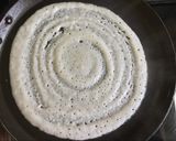 A picture of step 4 of Dosa or rice crepe with mashed potato & avacado.