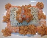 Foto del paso 5 de la receta Lomo de merluza con gambas y parmentier de tomate y ajo