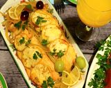 A picture of step 5 of Trout with lemon and cheese.