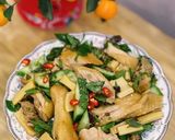 Hình bước làm 5 của món Gà trộn măng cay