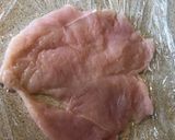 A picture of step 5 of Rolled smashed chicken with ham and cheese.