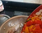 A picture of step 2 of Pesto creamy veggie salad.
