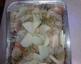 A picture of step 1 of Chicken with aubergines in air fryer.
