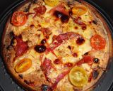 Foto del paso 3 de la receta: Quiche de bacon, jamón york, jamón serrano y tomates