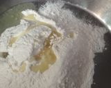 A picture of step 1 of Namkin Mathri.