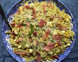 A picture of step 6 of Rackets & Balls Pesto Pasta Salad.