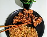 A picture of step 8 of Chinese rice.