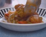 A picture of step 10 of Su-Buta (Sweet and Sour Pork).