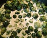 A picture of step 2 of Creamy Cheesy Brussel sprouts.