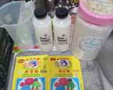 Foto langkah ke 1 dari resep Puding Susu Kedelai Merah Putih.