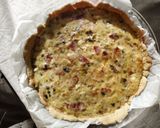 A picture of step 4 of Quiche of bacon and zuccini.