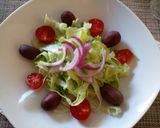 A picture of step 3 of Greek salad.