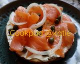 A picture of step 1 of Smoked Salmon Bagel.