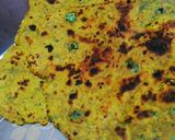 A picture of step 5 of Brinjal paratha.