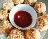 Hình bước làm 2 của món Thịt bọc trứng cút chiên xù