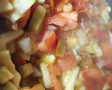 Foto del paso 2 de la receta Pisto con tortitas de patata y yema de Huevo