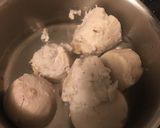 A picture of step 1 of Taro Mochi.