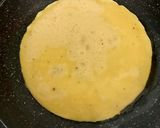 A picture of step 2 of My Pancake Egg rolled in a Wrap.