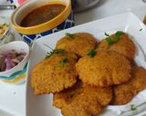 A picture of step 5 of Bedmi Puri with Aloo Sabzi.