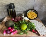 A picture of step 2 of Cowboy Steak with Charred Corn Panzanella.