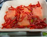 Une image de l'étape 8 de Saumon au poivron rouge, aneth et citron.