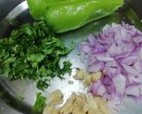 A picture of step 1 of Stuffed Green Chilli Subji.