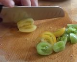 A picture of step 1 of Caprese Salad or Insalata Caprese.