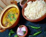 A picture of step 4 of Karhi chawal.