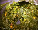 A picture of step 12 of Dawat basmati brown rice mushroom spinach veg biryani.