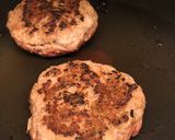 A picture of step 5 of Venison burger in a portobello mushroom “bun” 🍔🍟.