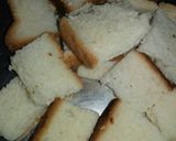 A picture of step 1 of Bread khurma without oil.