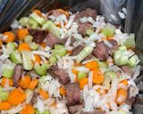 A picture of step 2 of Best Beef& Barley soup ever.