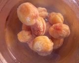 A picture of step 1 of Apricot Custard pudding.